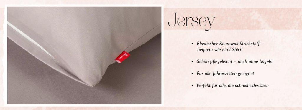 Beschreibung des Bettwäsche Materials Jersey