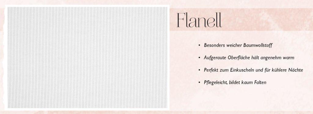 Beschreibung des Bettwäsche Materials Flanell