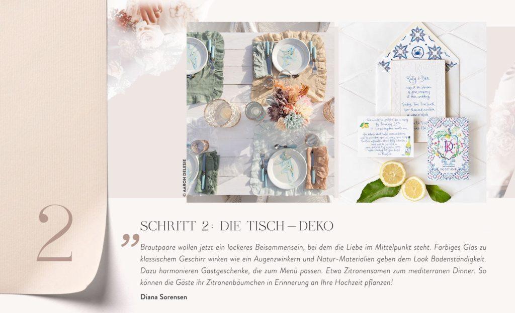 kleine Hochzeit Step 2 Tischdeko