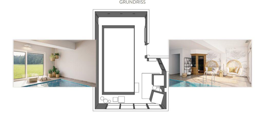 Poolgestaltung Grundriss
