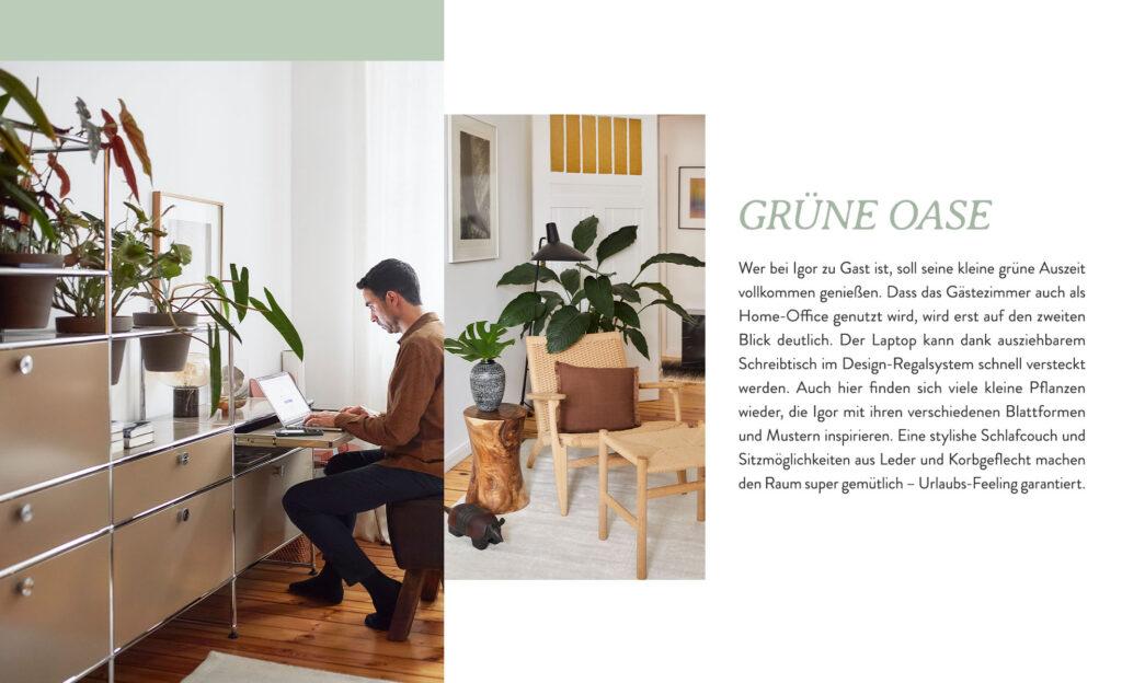Das Arbeits und Gästezimmer mit erklärendem Text