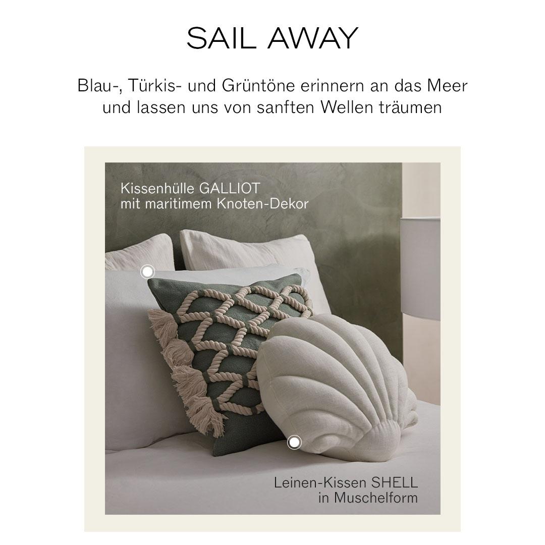 Kissen im maritimen Design im Schlafzimmer