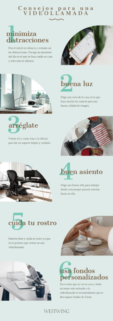 infografia con consejos para una videollamada