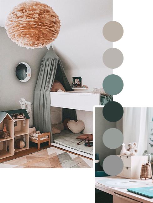 paleta verde y gris