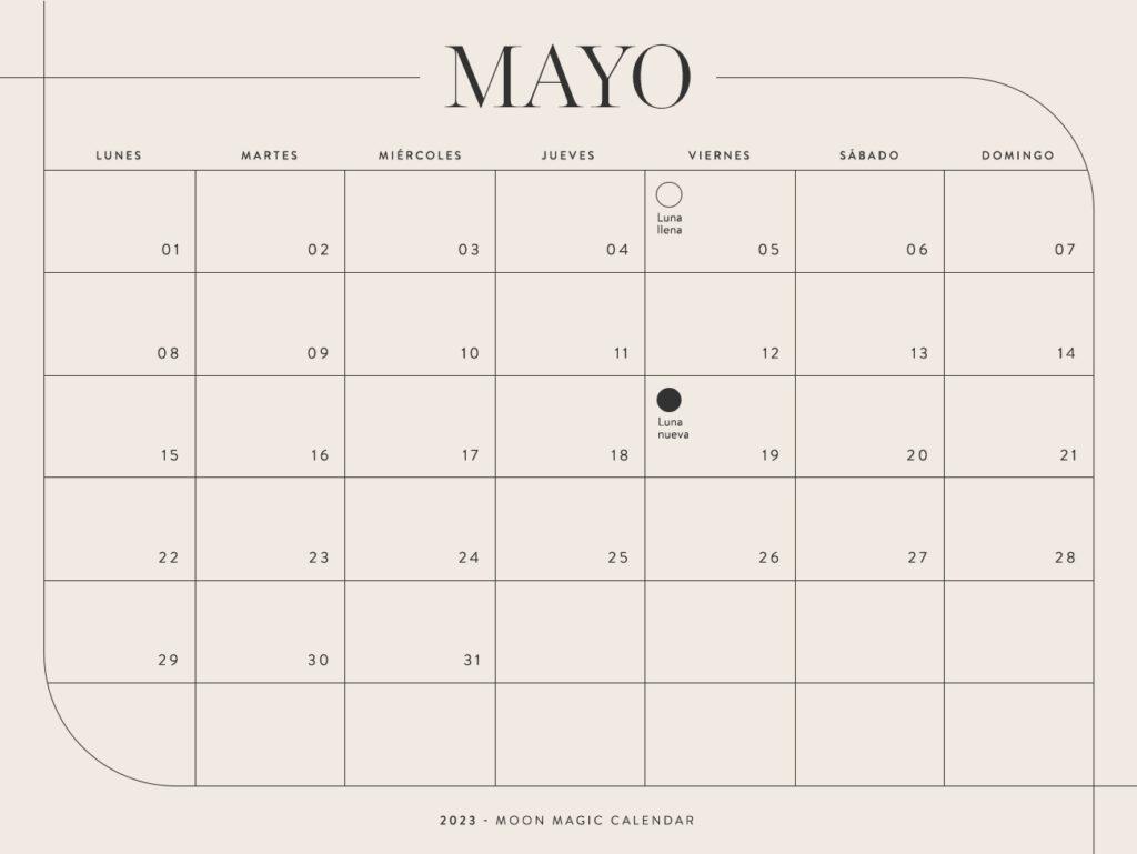 calendario lunar mayo
