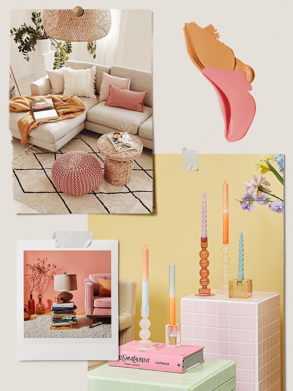 nuances de orange, palette de couleurs, orange marié au rose