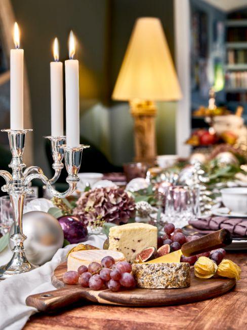 repas de Noël avec fromages