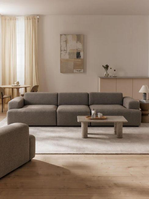 canape melva marron 4 places dans salon beige