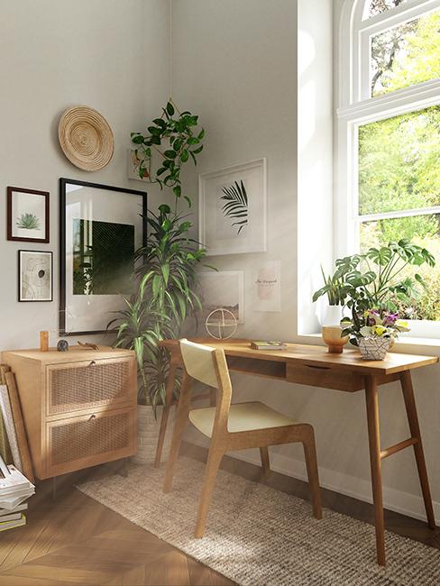 coin bureau avec meubles en bois