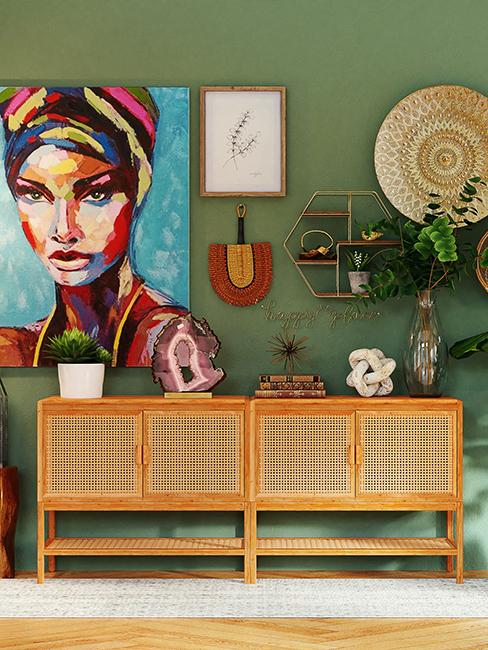 mur vert et décoration murale