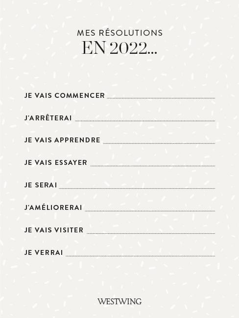 liste à imprimer pour écrire ses bonnes résolutions 2