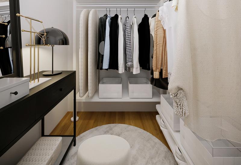 plan 3D projet dressing sur mesure Westwing