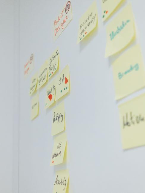 tableau d'affichage avec des post-it