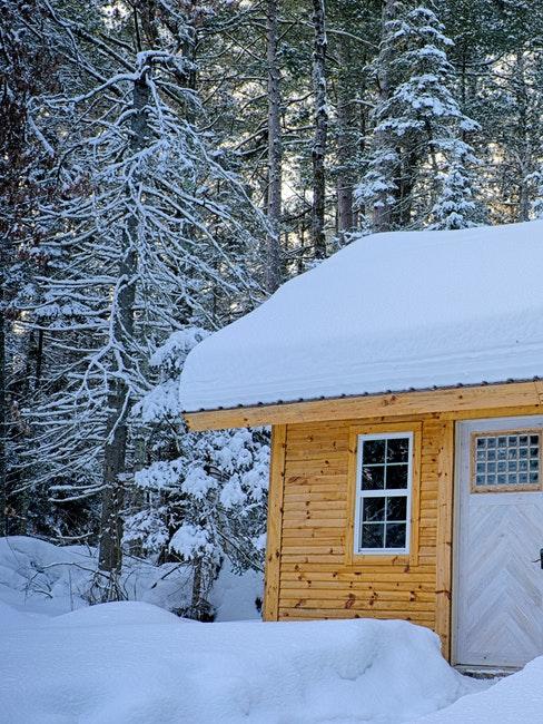 tiny house sous la neige