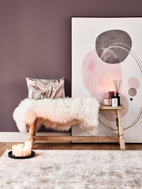 banquette avec faux tapis peau de mouton