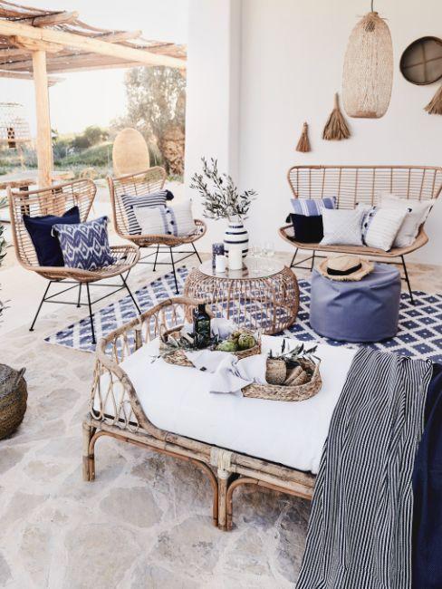 terrasse style boho chic méditerrannéen