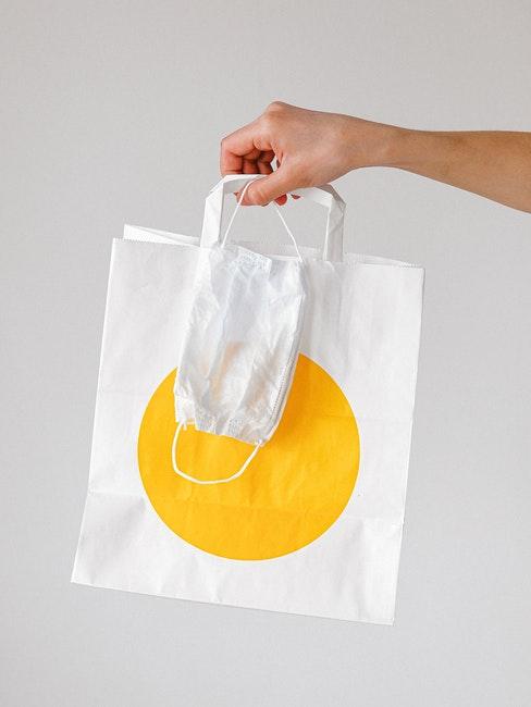 Sac de shopping en coton et masque pour le visage