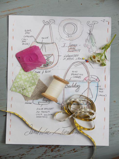 couture maison, feuille de papier avec esquisse de couture