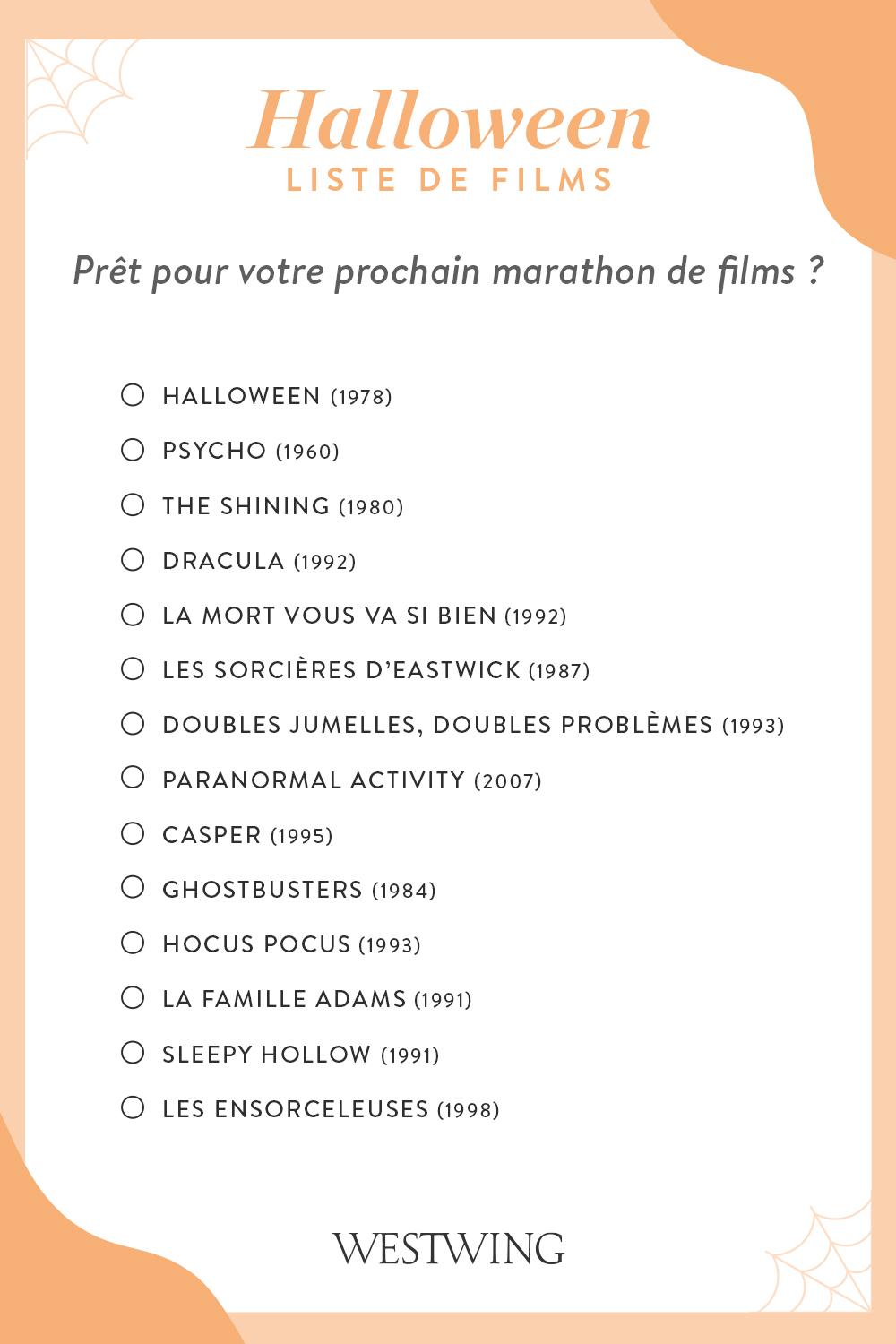 Liste de films pour Halloween