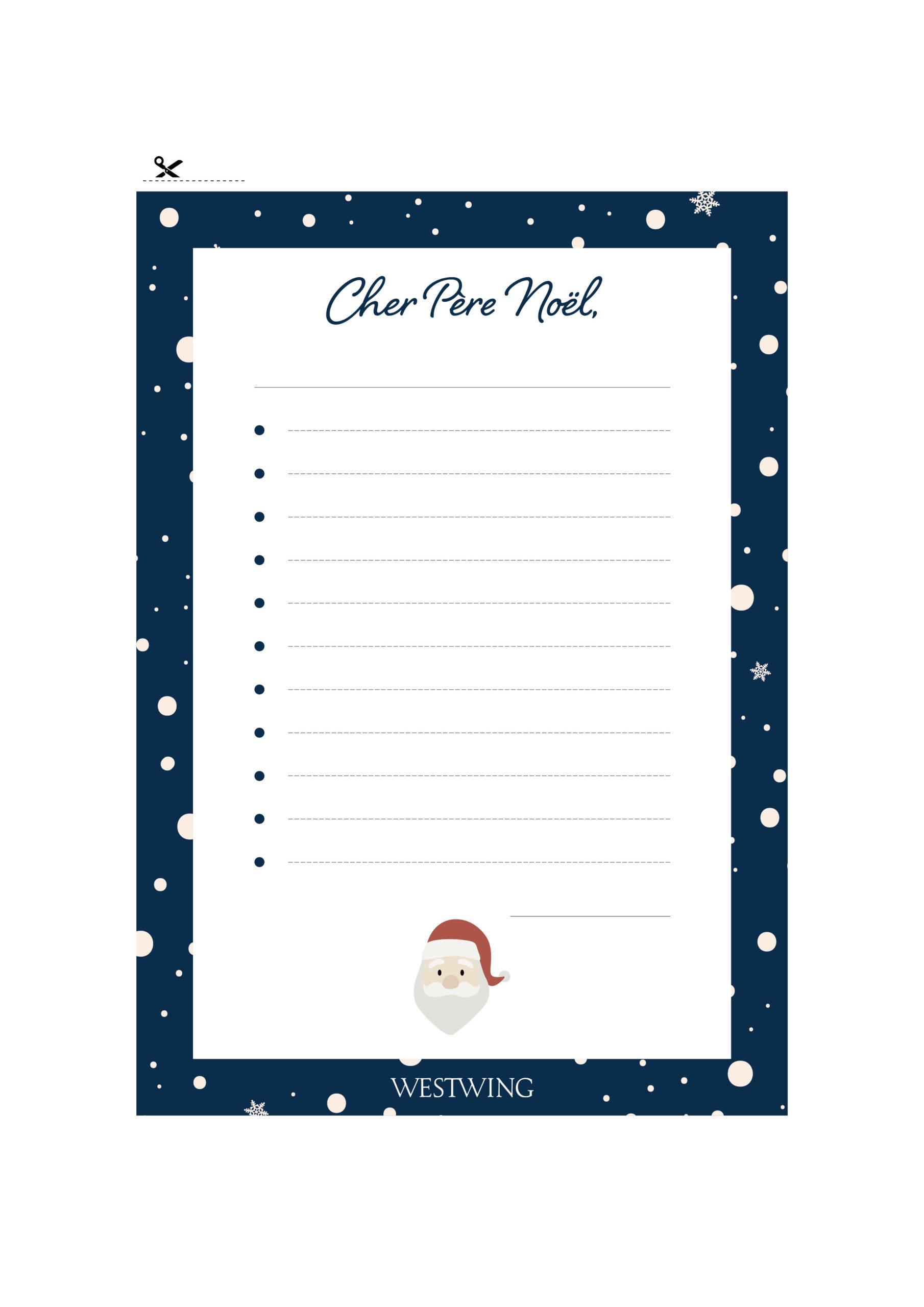 Lettre au père noël à télécharger