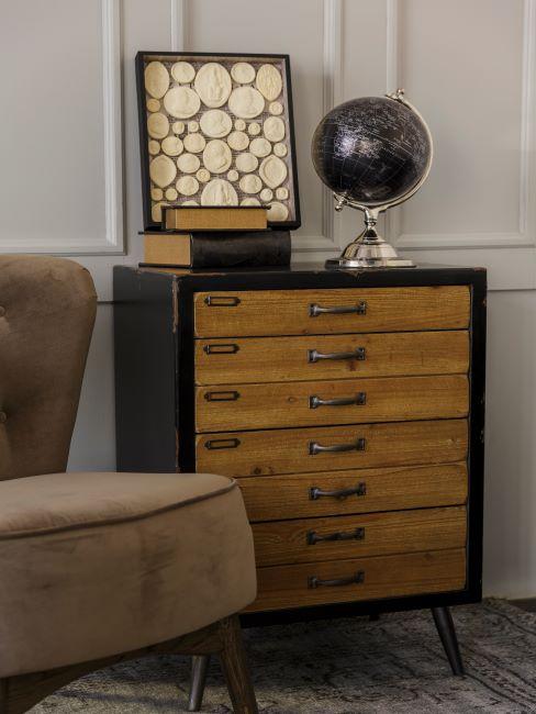 commode type apothicaire en bois