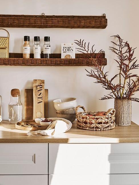 cuisine bohème plan de travail en bois