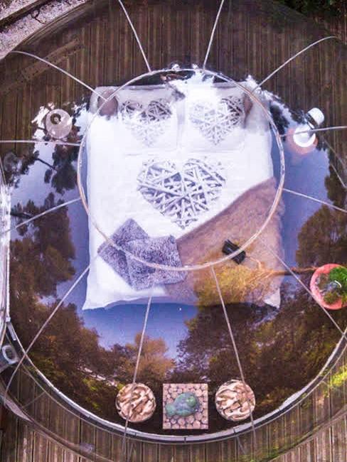 lit dans la bulle transparente