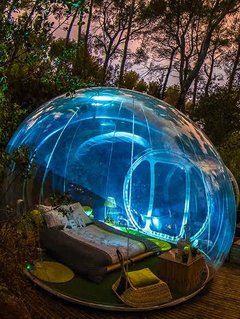 bulle transparente de nuit