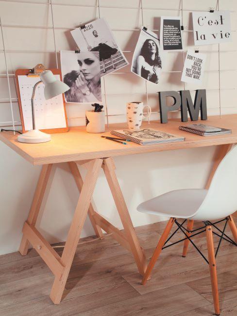 chaise de bureau; bureau à domicile, bureau en bois