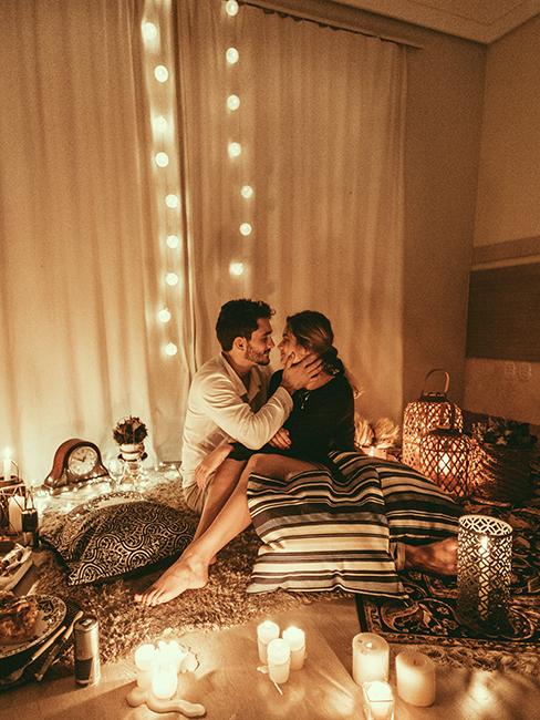 soirée romantique avec bougie