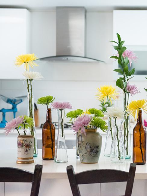 décoration de table DIY vintage avec vases chinés