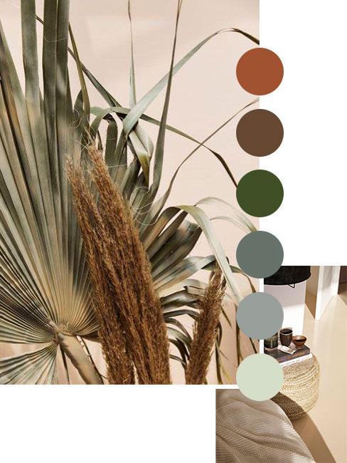 couleurs tendance vert et bronze