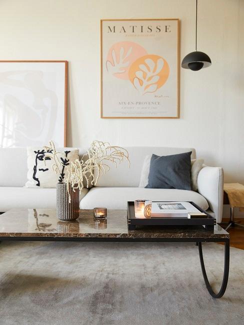 salon moderne avec tapis grege