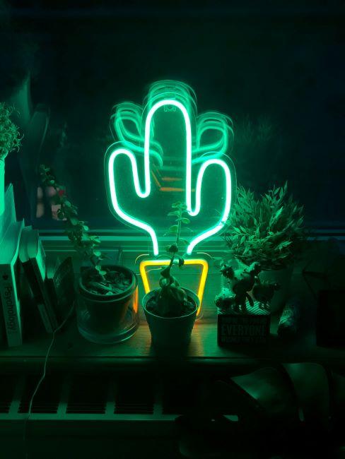 lampe décorative néon cactus
