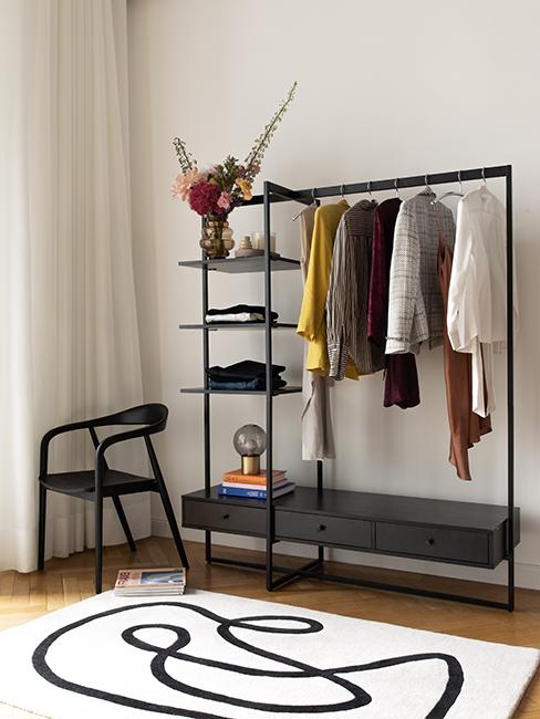 dressing avec portant noir westwing collection retro artsy