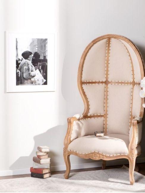 chaise dossier haut, style victorien sculpté