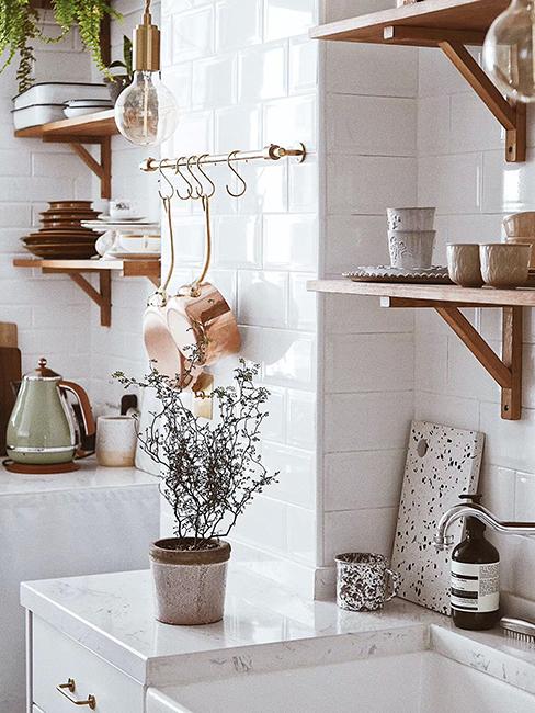 cuisine avec carrelage métro blanc