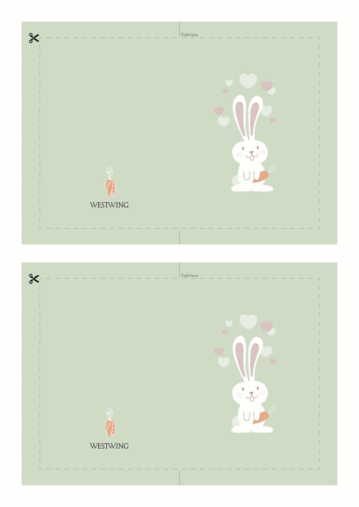 carte de paques à imprimer avec lapin