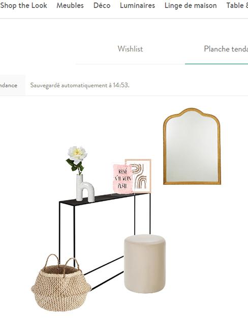 outil de conception westwingnow avec meubles et décorations pour coiffeuse
