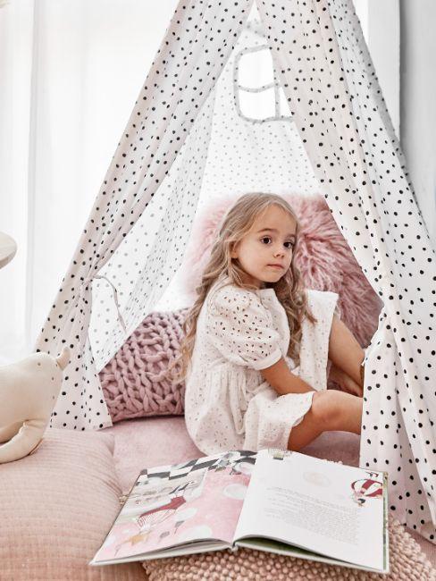 chambre fille, petite fille, tente