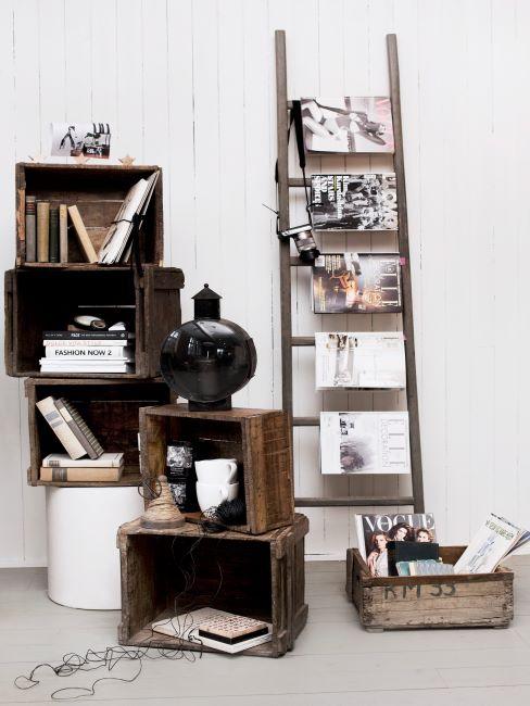 bibliotheque DIY banner bibliotheque DIY, meuble en caissons, échelle décorative