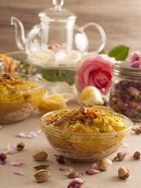 mariage oriental repas avec pois chiche et thé