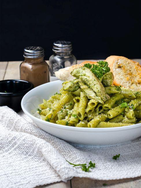 pesto, pâtes, repas, cuisiner, cuisine