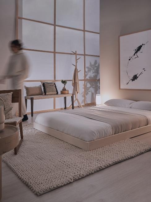 chambre à coucher de style japonais minimaliste