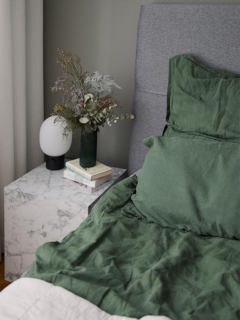 linge de lit vert