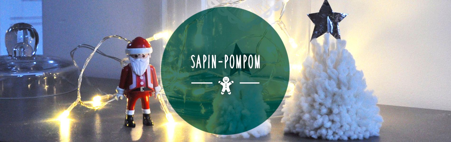 banner sapin de noel en pompon