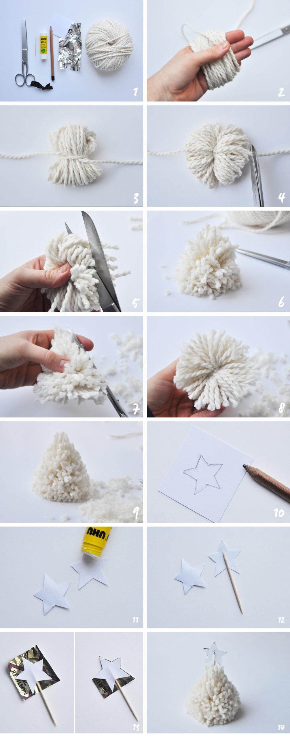 steps DIY faire un pompon en sapin