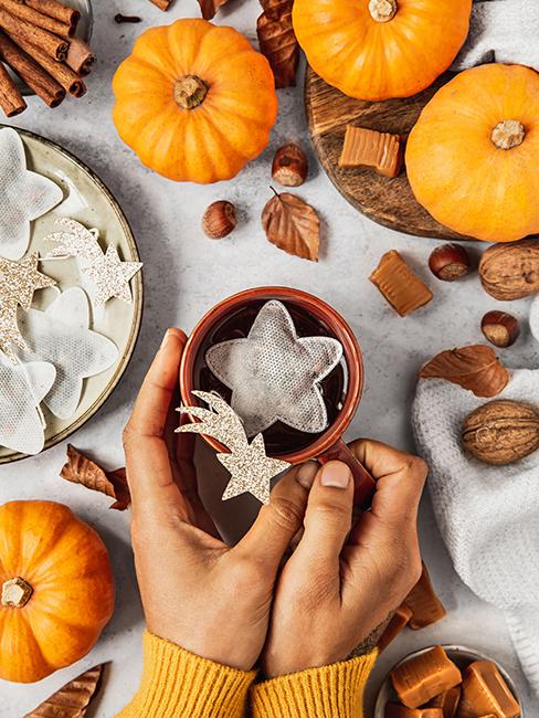 Thé sachet en forme d'étoile