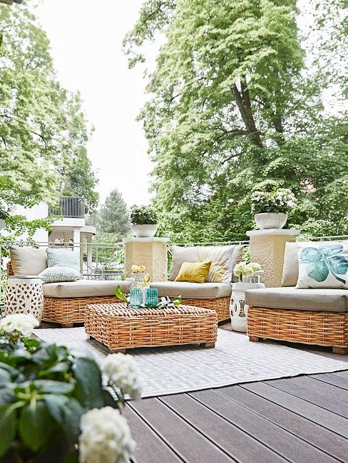 salon de jardin en rotin