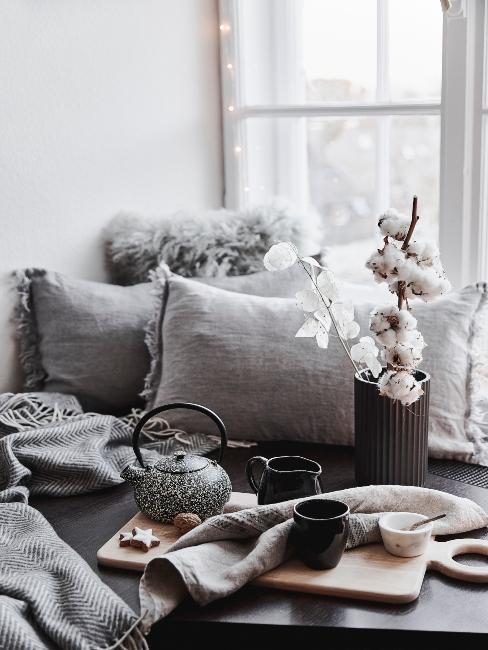 linge de lit en lin gris